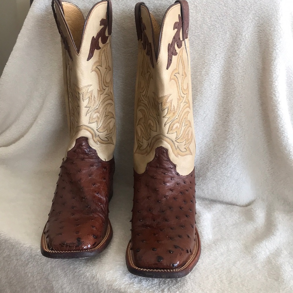 Justin Full Quill Ostrich men’s cowboy boots